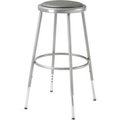 National Public Seating Interion® Steel Shop Stool with Padded Seat - Adjustable Height 25" - 33" - Gray - Pack of 2 688308
